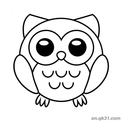 Free printable Round Head Cute Kawaii Owl Coloring Page coloring page
