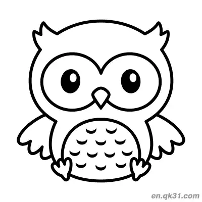 Free printable Round Kawaii Owl Coloring Page coloring page
