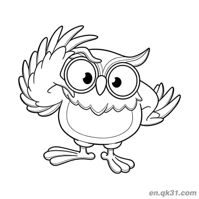 Free printable Saluting Cute Owl Coloring Page coloring page