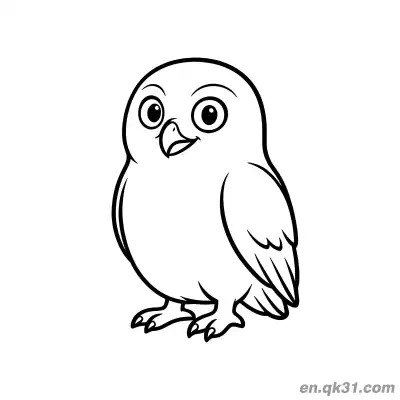 Free printable Smiling Cute Standing Owl Coloring Page coloring page