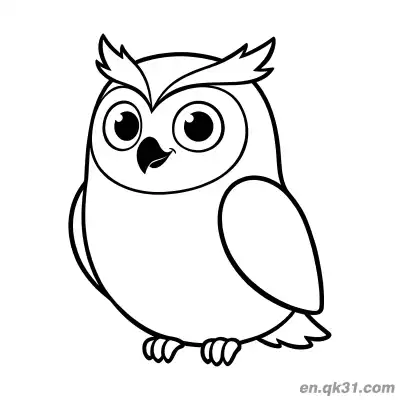 Free printable Smiling Soft Cute Owl Coloring Page coloring page