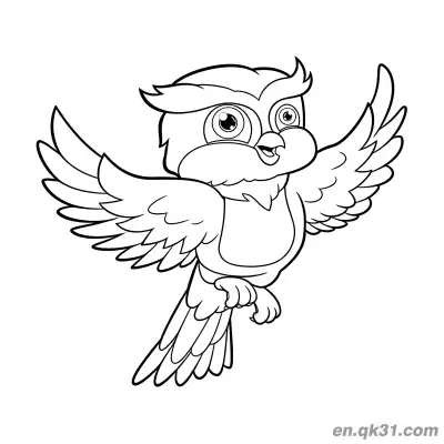 Free printable Soaring Cheerful Owl Coloring Page coloring page