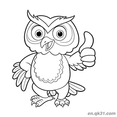 Free printable Thumbs Up Wise Owl Coloring Page coloring page