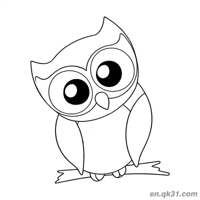 Free printable Tilted Head Big Eyes Cute Owl Coloring Page coloring page