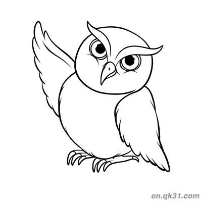 Free printable Waving Proud Owl Coloring Page coloring page