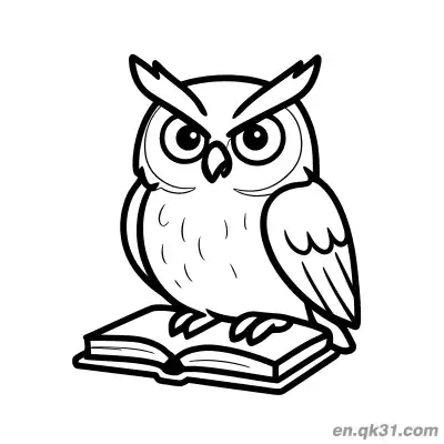 Free printable Wise Owl on Book Coloring Page coloring page