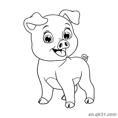 Free printable Cartoon Playful Piglet Coloring Page coloring page