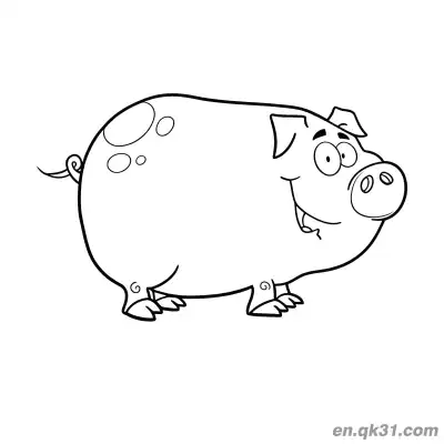 Free printable Cartoon Spotted Chubby Pig Coloring Page coloring page