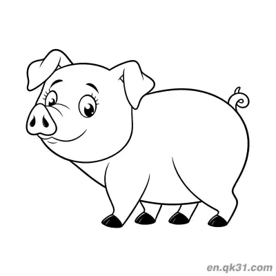Free printable Cartoon Standing Sow Coloring Page coloring page