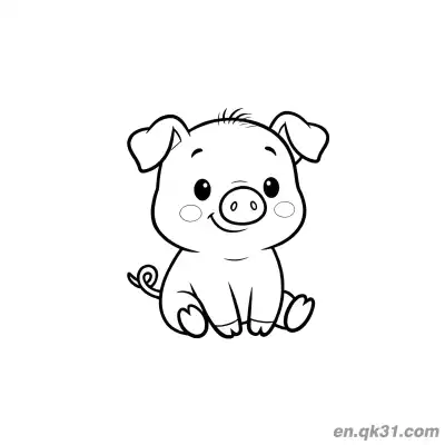 Free printable Chibi Sitting Piglet Coloring Page coloring page