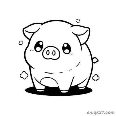 Free printable Cute Energetic Pig Coloring Page coloring page