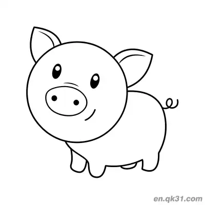 Free printable Cute Round Standing Pig Coloring Page coloring page