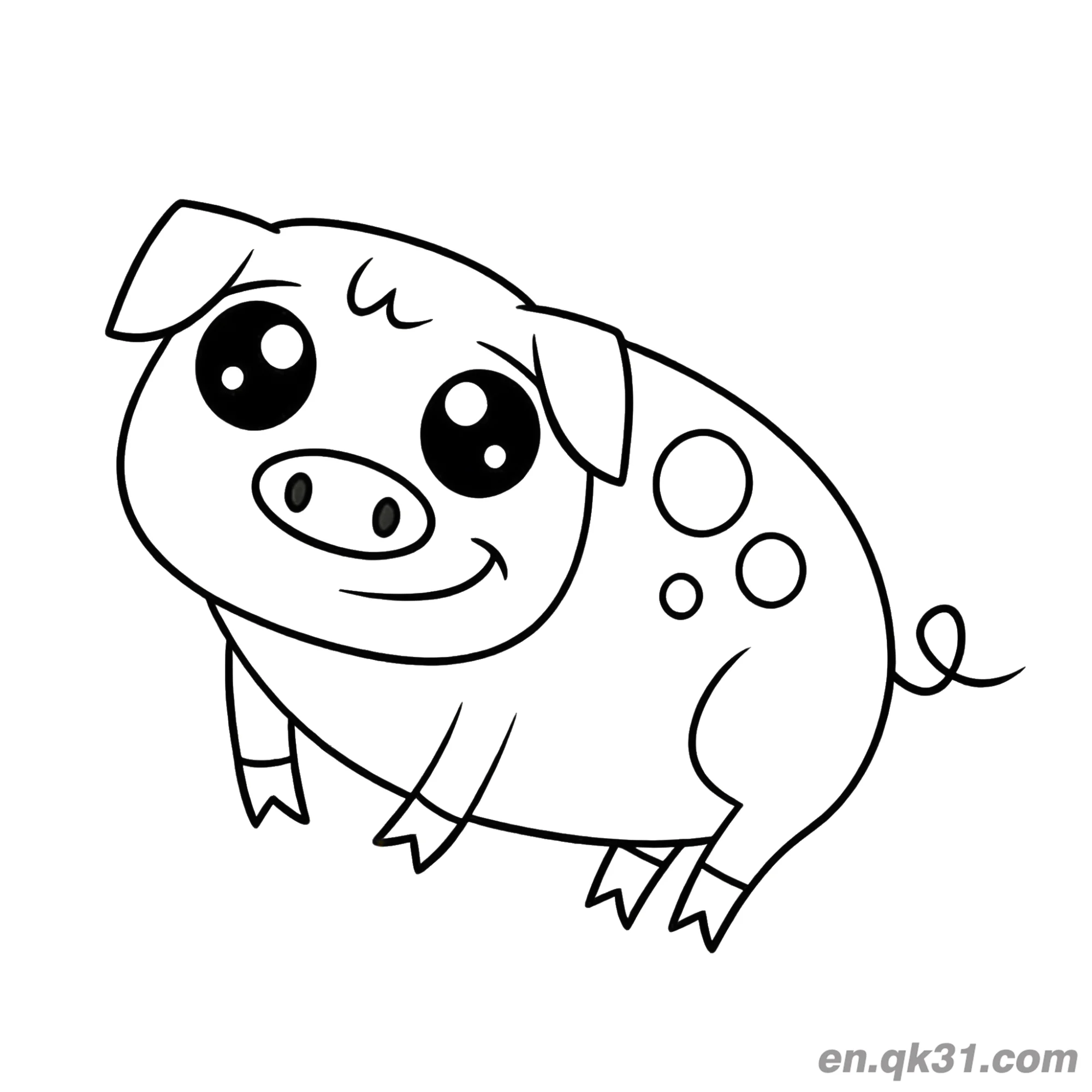 Cute Spotted Pig Coloring Page – Free Printable Coloring Page for Kids and Adults