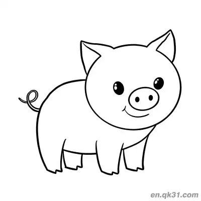 Free printable Cute Standing Pig Coloring Page coloring page