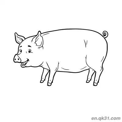 Free printable Realistic Walking Adult Pig Coloring Page coloring page