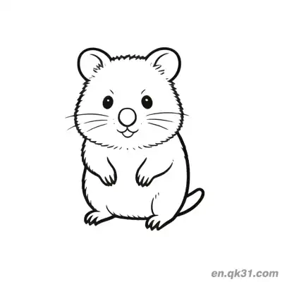 Free printable Bearded Round Sitting Quokka Coloring Page coloring page