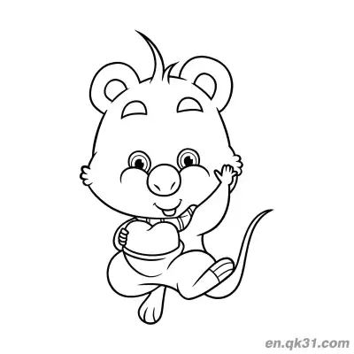 Free printable Cartoon Jumping Quokka Coloring Page coloring page