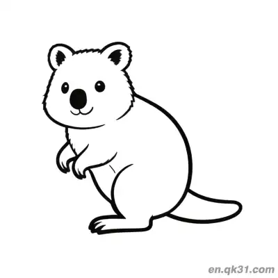 Free printable Cartoon Style Side View Quokka Coloring Page coloring page