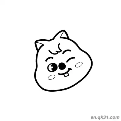 Free printable Chibi Winking Quokka Head Coloring Page coloring page