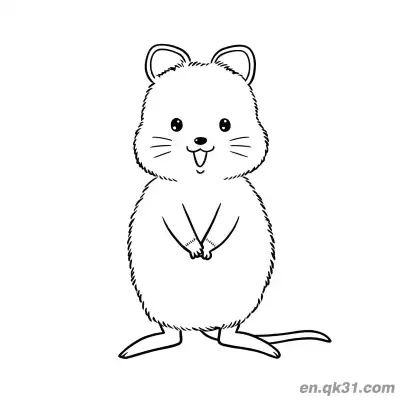 Free printable Cute Bearded Quokka Coloring Page coloring page