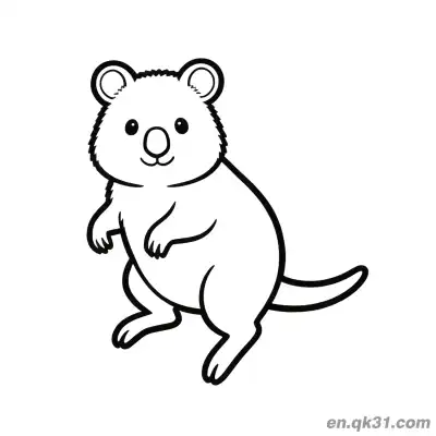 Free printable Cute Jumping Quokka Coloring Page coloring page