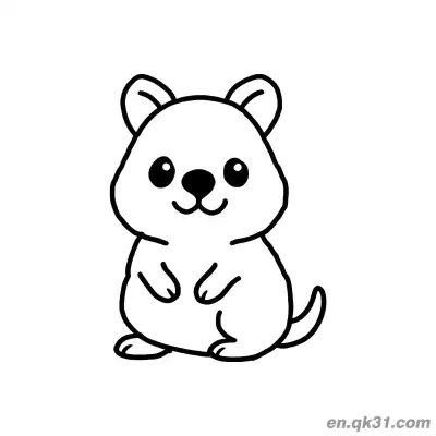 Free printable Cute Sitting Quokka Coloring Page coloring page