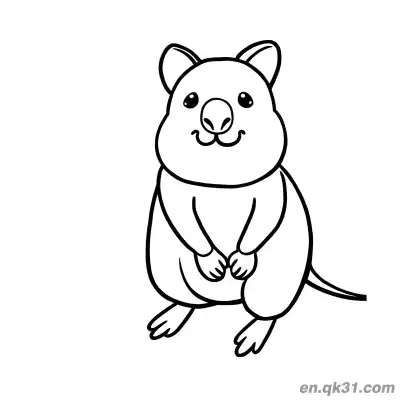 Free printable Gentle Sitting Quokka Coloring Page coloring page
