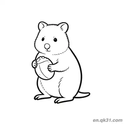 Free printable Quokka Holding Food Sitting Coloring Page coloring page