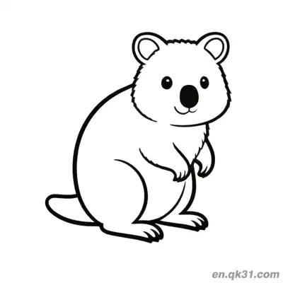 Free printable Right Side Sitting Quokka Coloring Page coloring page