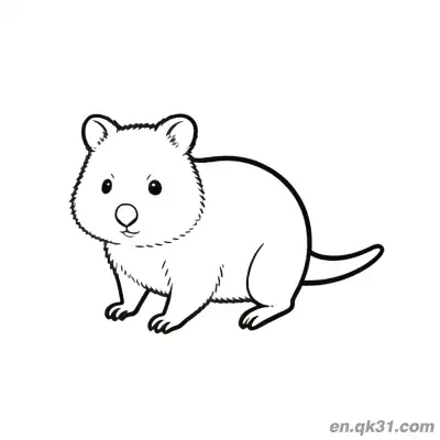 Free printable Side Crouching Quokka Coloring Page coloring page
