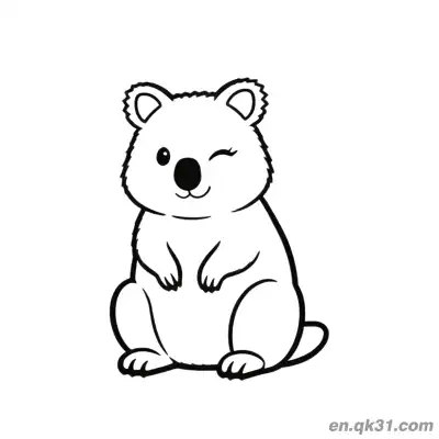 Free printable Winking Sitting Quokka Coloring Page coloring page