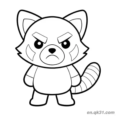 Free printable Angry Red Panda Coloring Page coloring page