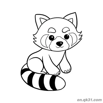 Free printable Crouching Red Panda Coloring Page coloring page