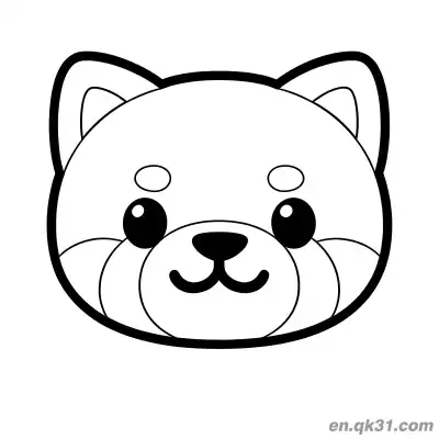 Free printable Cute Red Panda Head Close Up Coloring Page coloring page