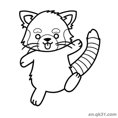 Free printable Happy Dancing Red Panda Coloring Page coloring page