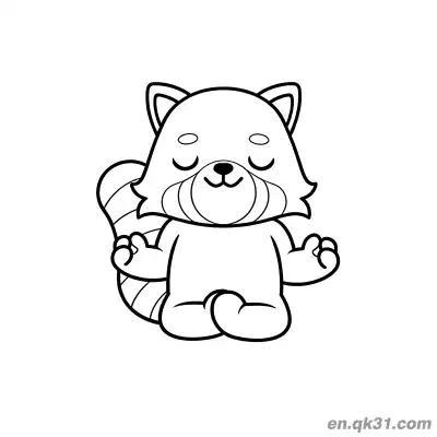 Free printable Meditating Red Panda Coloring Page coloring page