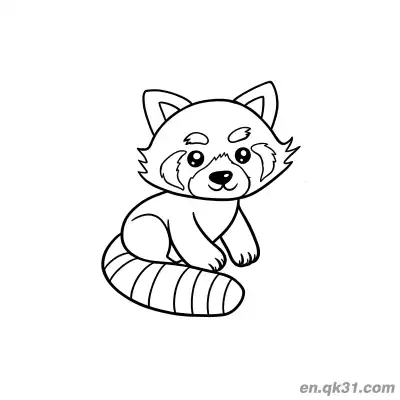 Free printable Red Panda Crouching on Tail Coloring Page coloring page