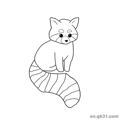 Free printable Red Panda Sitting on Tail Realistic Coloring Page coloring page