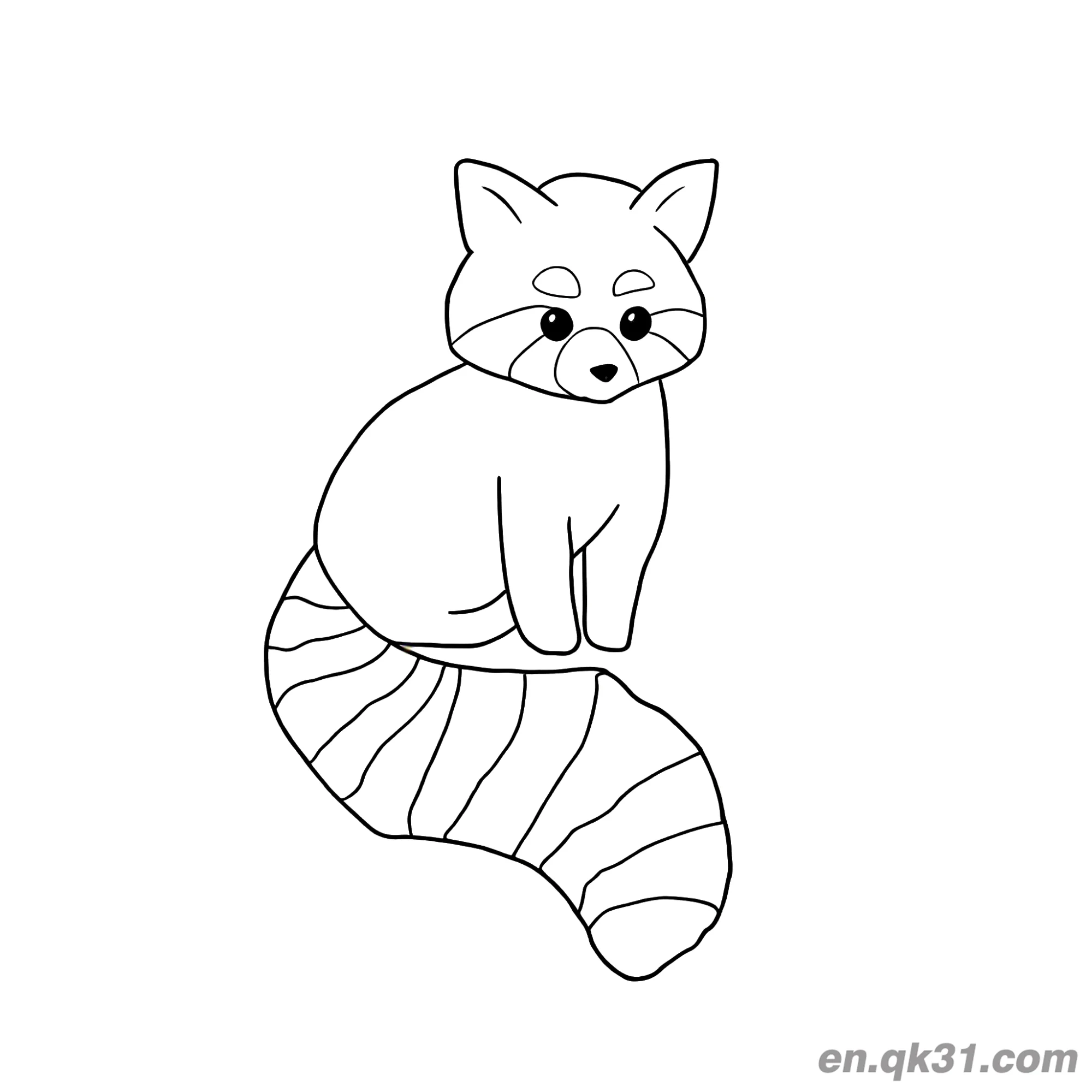 Red Panda Sitting on Tail Realistic Coloring Page – Free Printable Coloring Page for Kids and Adults