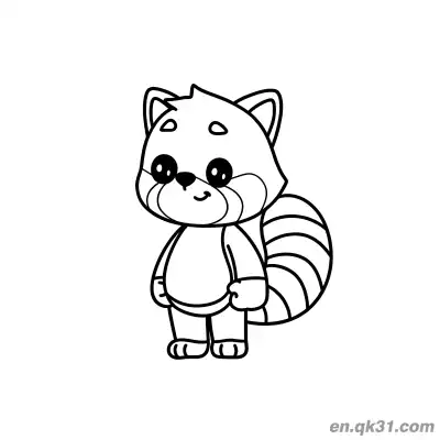Free printable Red Panda Standing with Hands in Pockets Coloring Page coloring page