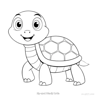 Free printable Big-eyed Friendly Turtle  Coloring Page - Free PDF Printable Sea Turtle Coloring Sheets coloring page