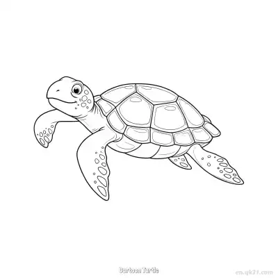 Free printable Cartoon Turtle  Coloring Page - Free PDF Printable Sea Turtle Coloring Sheets coloring page