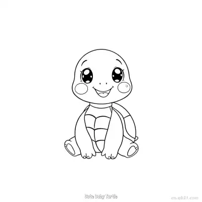 Free printable Cute Baby Turtle  Coloring Page - Free PDF Printable Sea Turtle Coloring Sheets coloring page