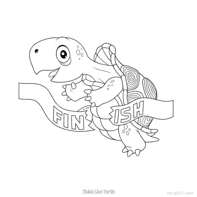 Free printable Finish Line Turtle  Coloring Page - Free PDF Printable Sea Turtle Coloring Sheets coloring page