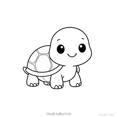 Free printable Friendly Smiling Turtle  Coloring Page - Free PDF Printable Sea Turtle Coloring Sheets coloring page