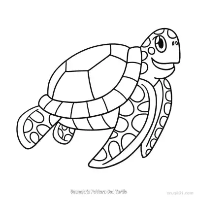 Free printable Geometric Pattern Sea Turtle  Coloring Page - Free PDF Printable Sea Turtle Coloring Sheets coloring page