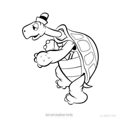 Free printable Hat and Necklace Turtle  Coloring Page - Free PDF Printable Sea Turtle Coloring Sheets coloring page