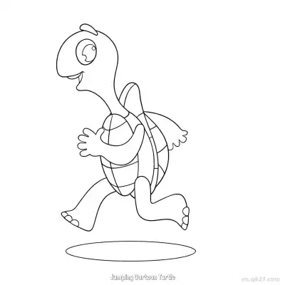 Free printable Jumping Cartoon Turtle  Coloring Page - Free PDF Printable Sea Turtle Coloring Sheets coloring page