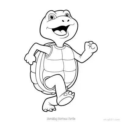 Free printable Marching Cartoon Turtle  Coloring Page - Free PDF Printable Sea Turtle Coloring Sheets coloring page