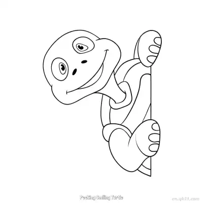 Free printable Peeking Smiling Turtle  Coloring Page - Free PDF Printable Sea Turtle Coloring Sheets coloring page